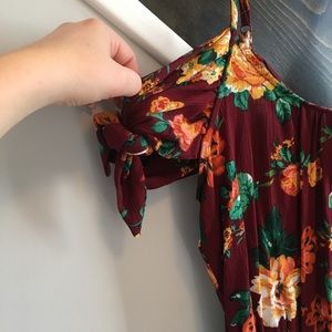 New floral romper with cute tie sleeves